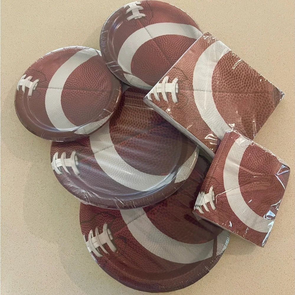 Super Bowl Football Party Plates and Napkins Set